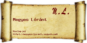 Megyes Lóránt névjegykártya